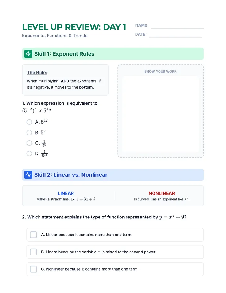 Level Up Day 1 Worksheet