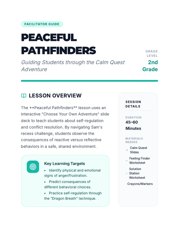 Peaceful Pathfinder Teacher Guide