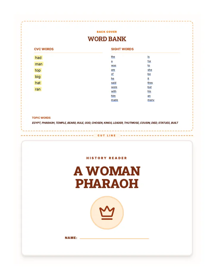 Hatshepsut Decodable Reader Document Slice