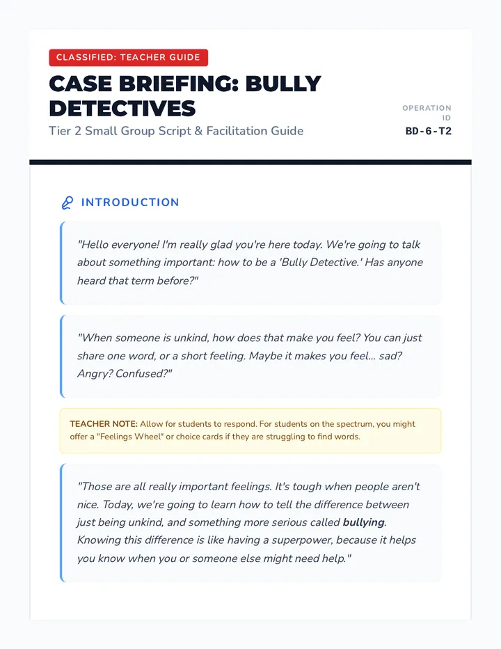 Bully Detectives Script