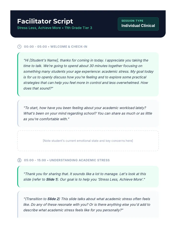 Academic Stress Script