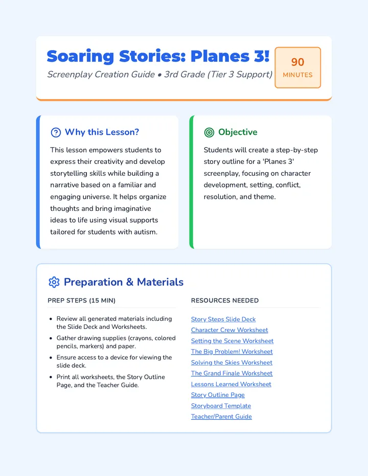 Soaring Stories Lesson Plan