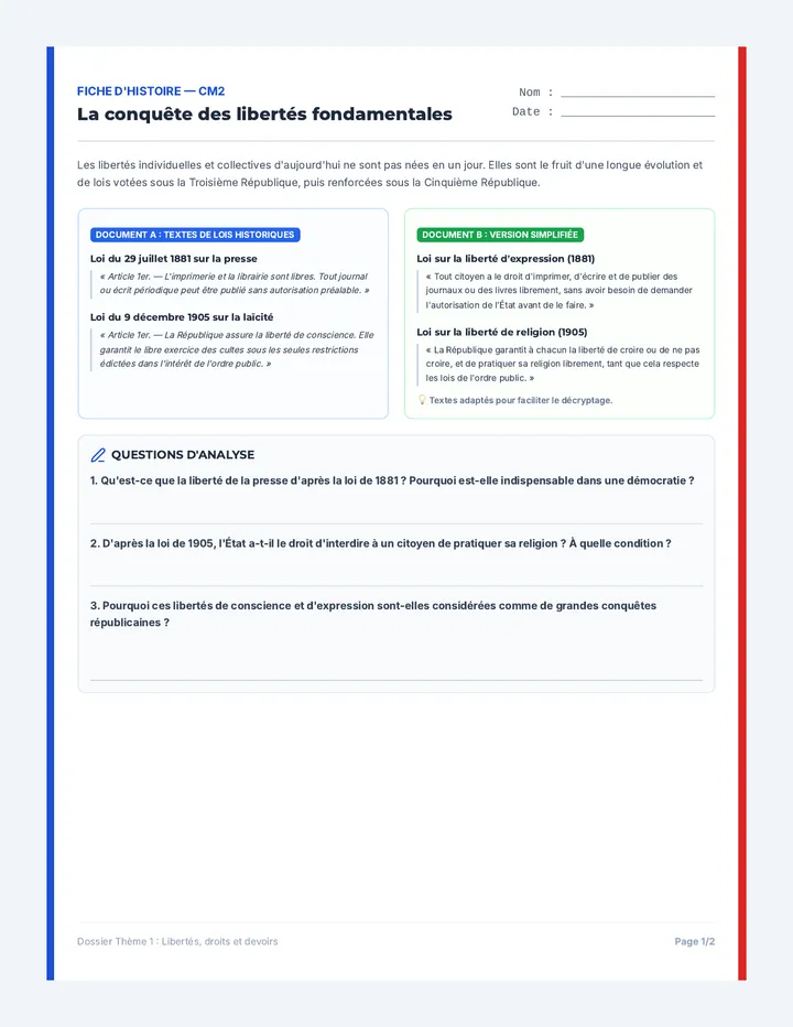 Sources Libertés Droits Devoirs Dossier