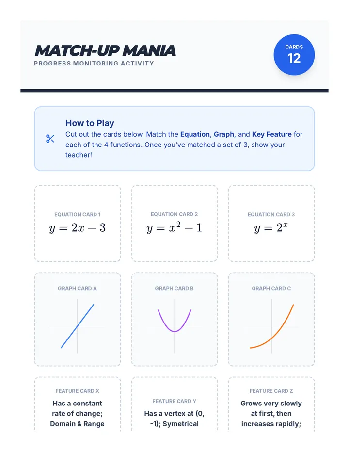 Match-Up Mania Activity