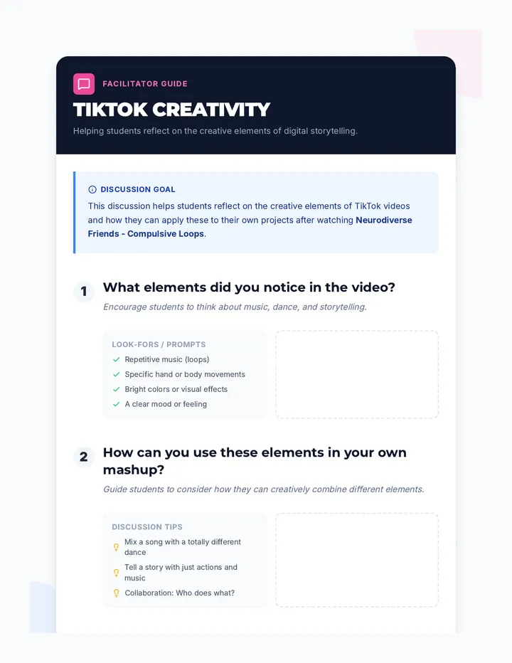 TikTok Creativity Discussion Guide