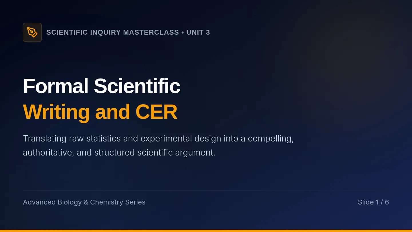 Formal Scientific Writing and CER Slides