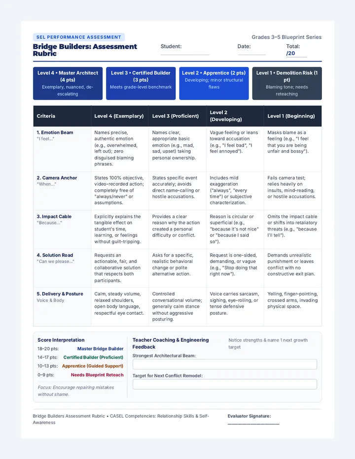 Bridge Builders Assessment Rubric