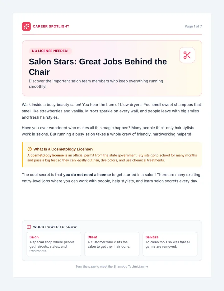 Salon Careers Reading Article