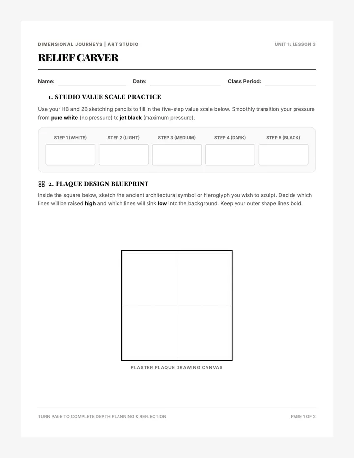 Relief Carving Worksheet