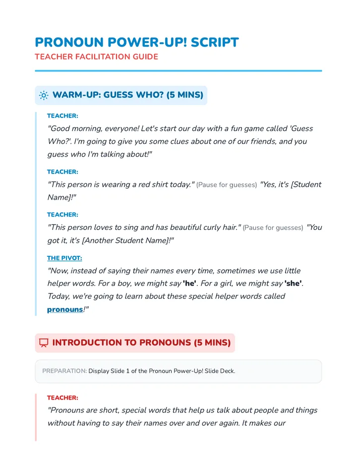 Pronoun Power-Up Script