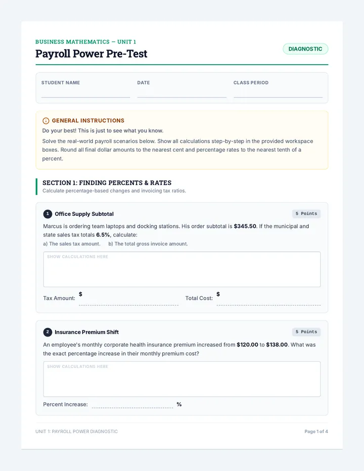 Payroll Power Pretest