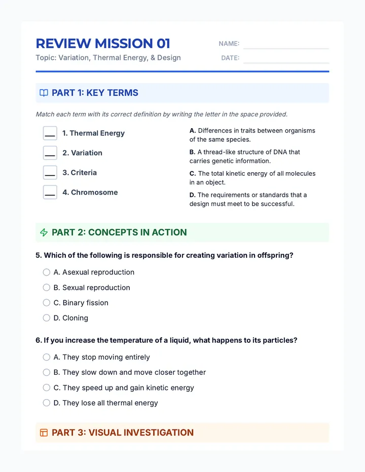 Review Mission 1 Worksheet
