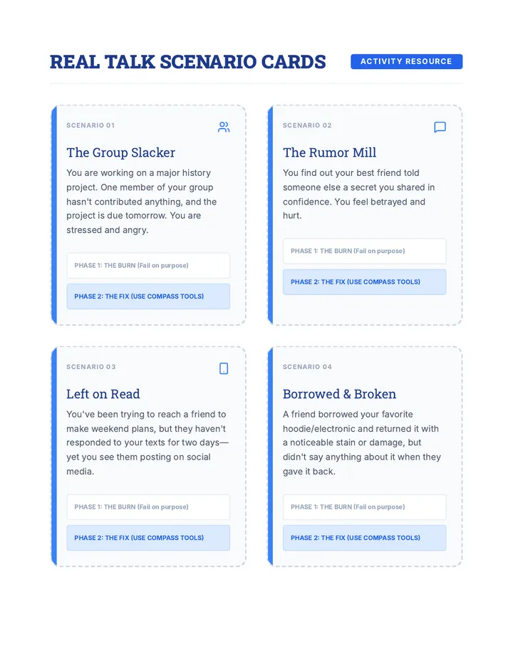 Real Talk Scenario Cards