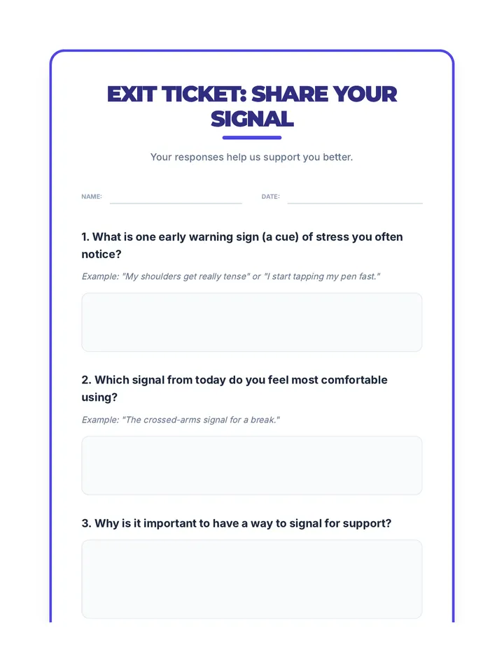 Exit Ticket Share Your Signal