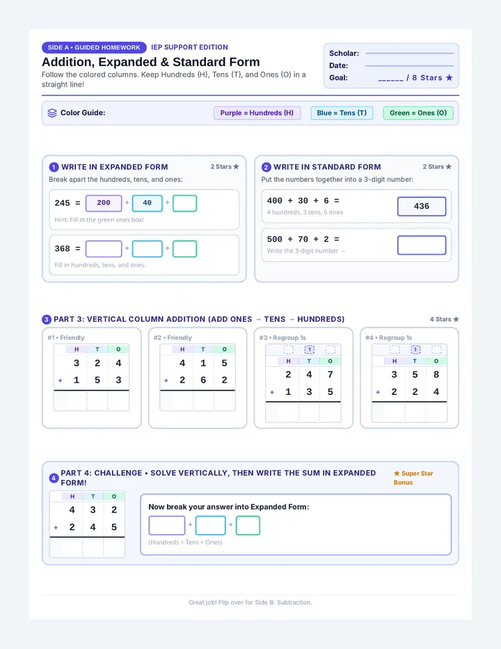 Place Value Easy Worksheet