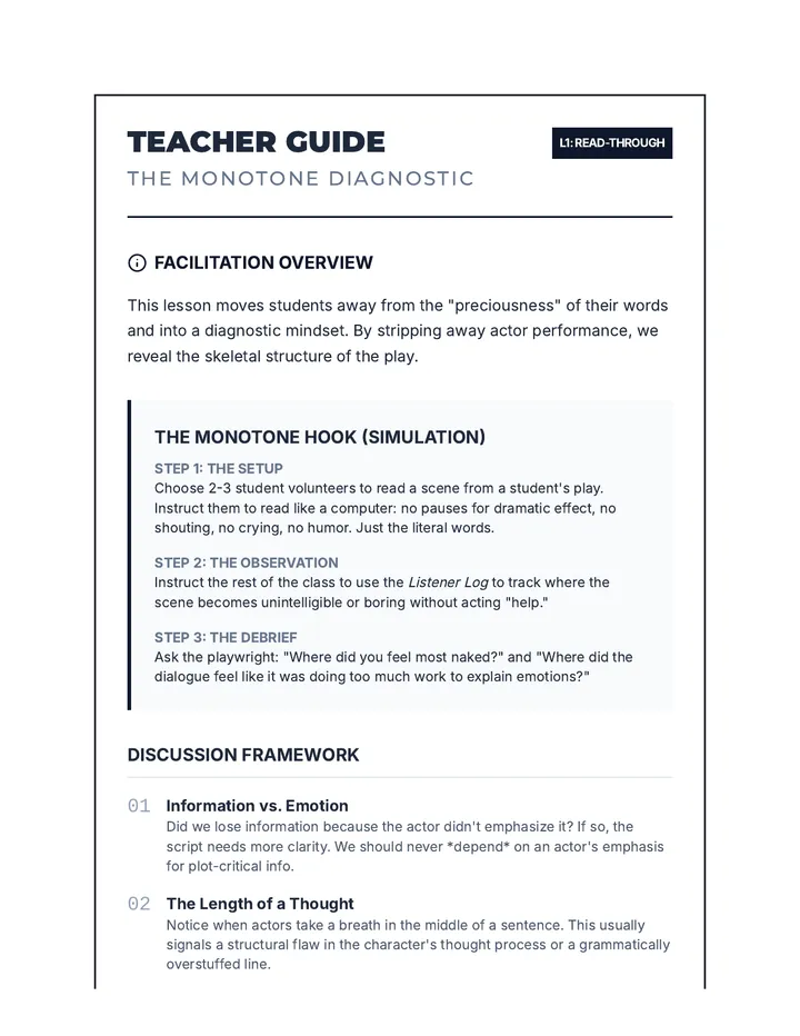 Monotone Diagnostic Teacher Guide
