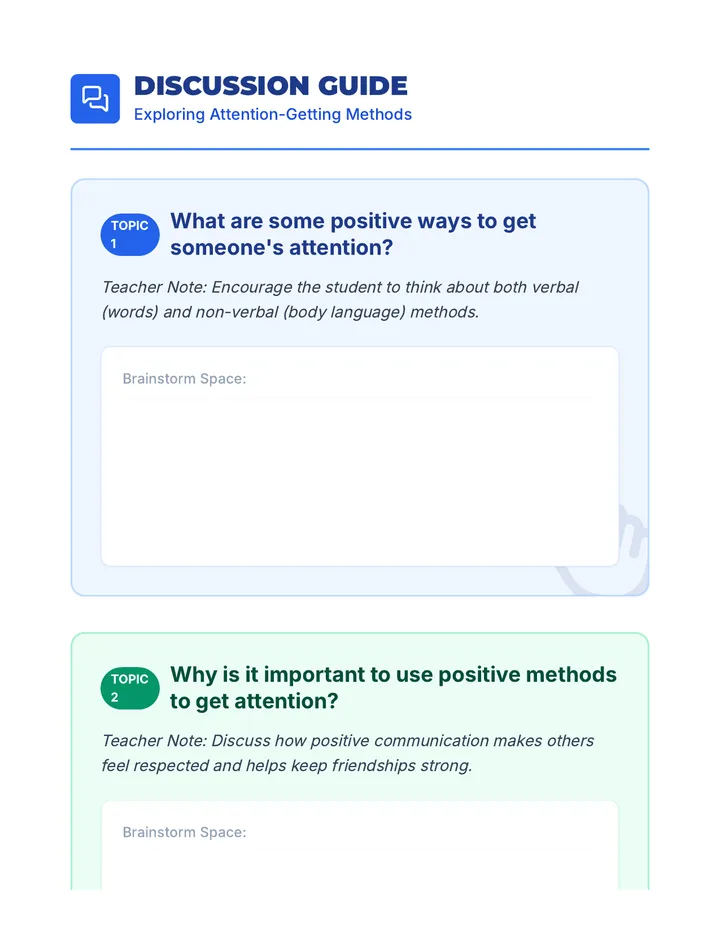 Exploring Attention Methods Discussion Guide