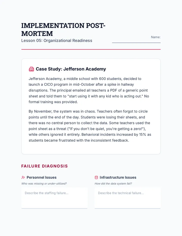 Post Mortem Worksheet