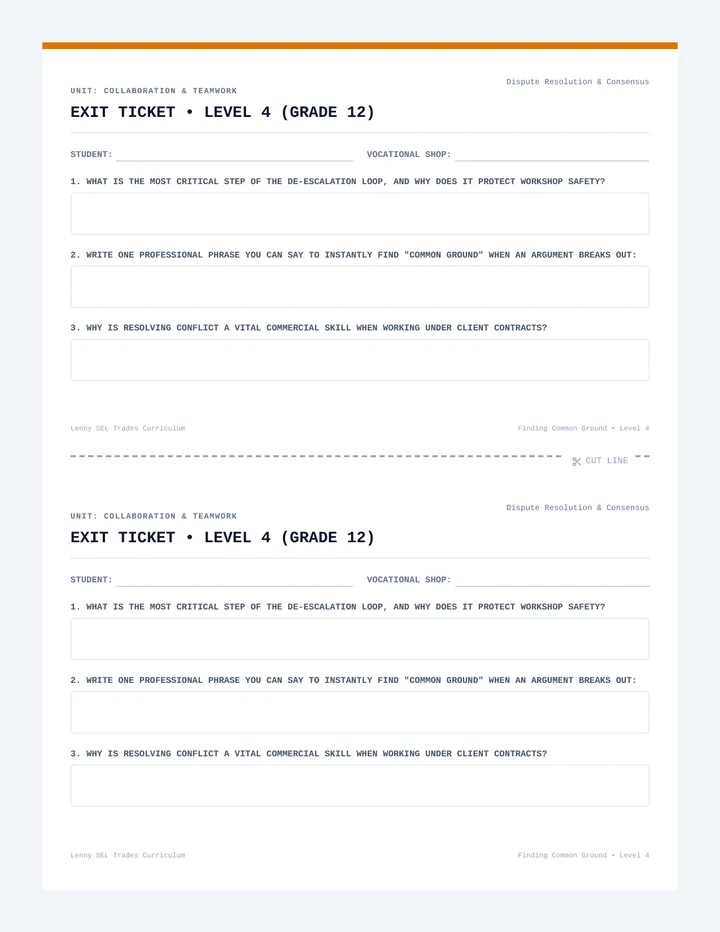 Finding Common Ground Exit Ticket