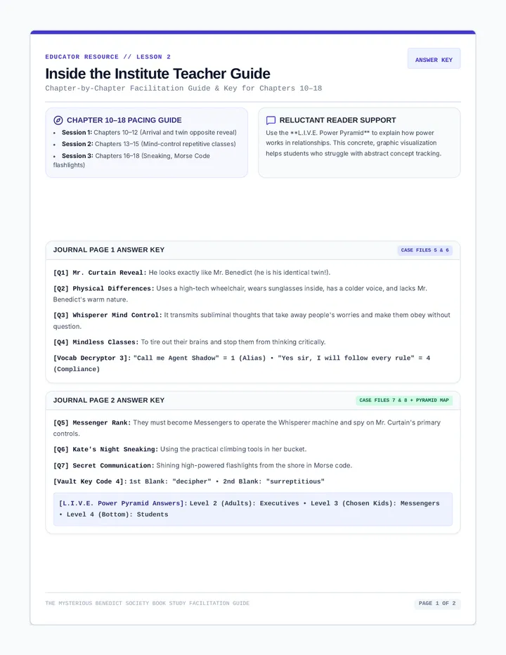 Inside the Institute Teacher Guide
