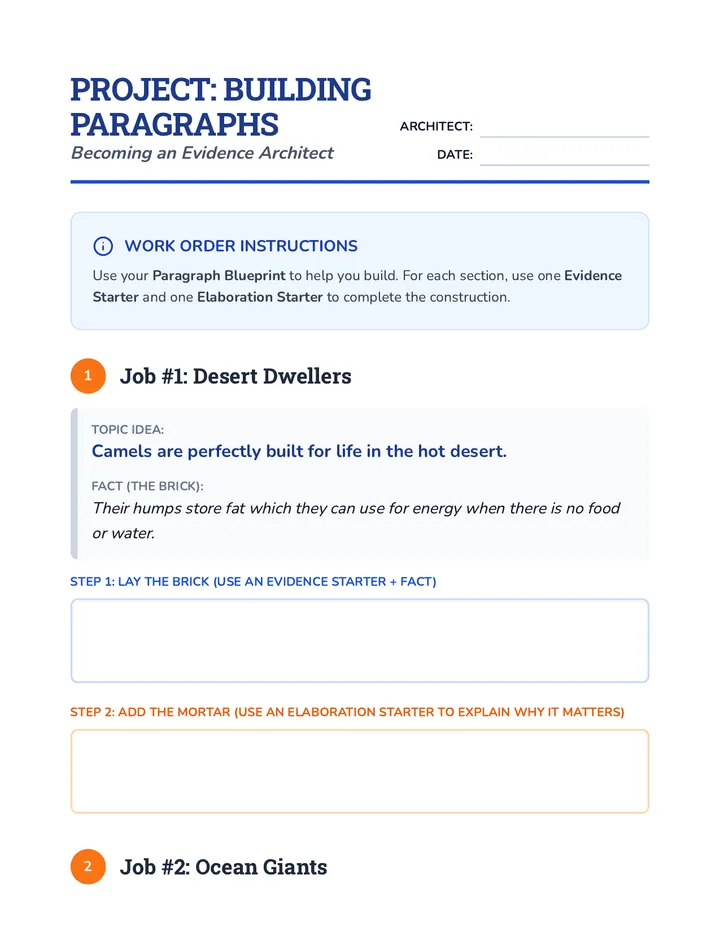 Evidence Architects Worksheet
