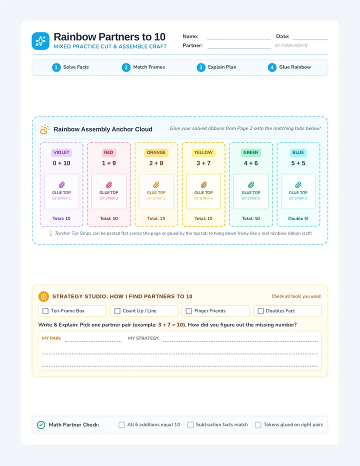 Rainbow Partners Craft Sheet