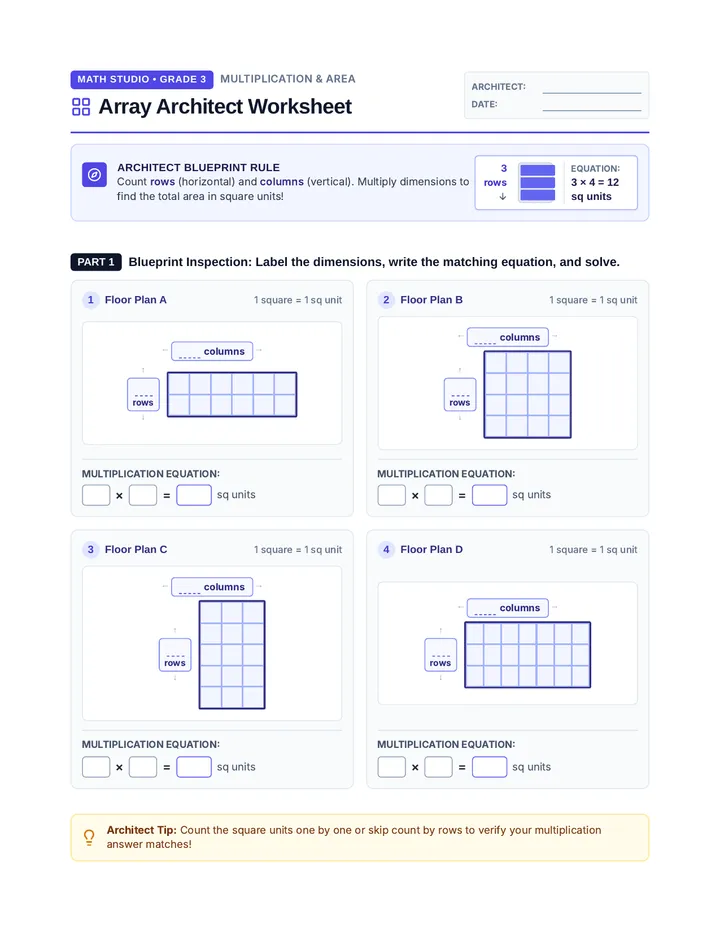 Array Architect Worksheet