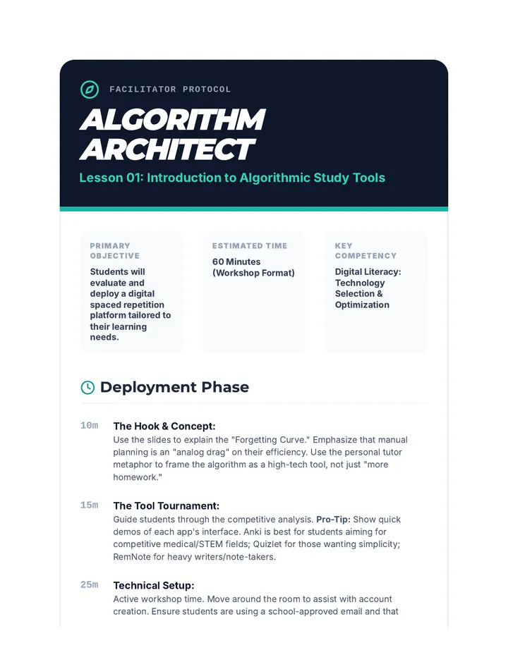 Algorithm Architect Teacher Guide
