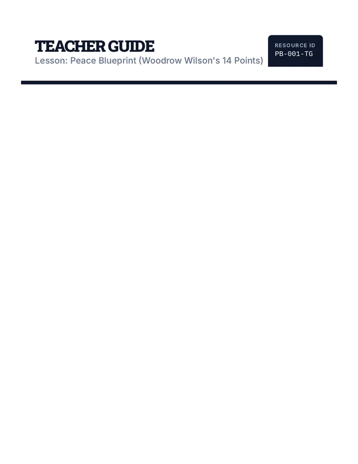 Fourteen Points Teacher Guide