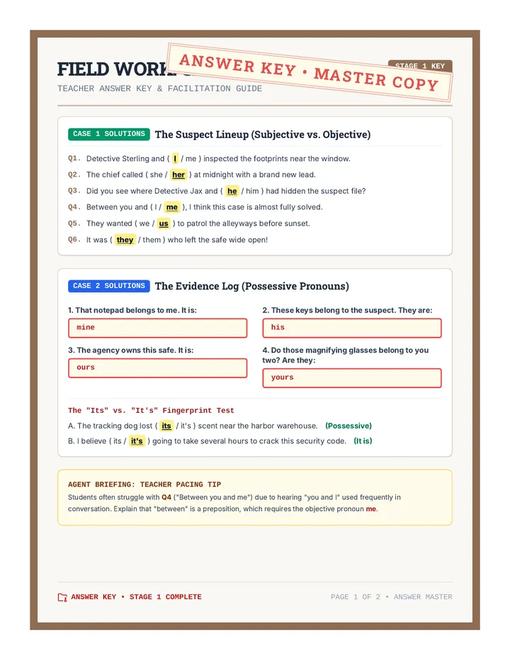 Case Crackers Answer Key