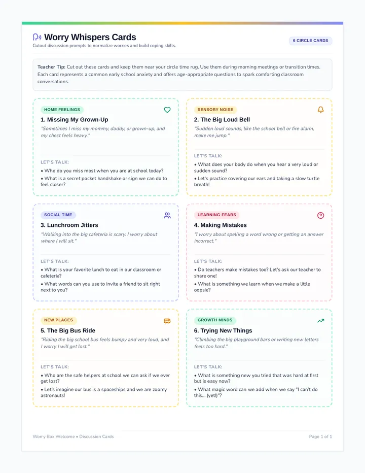Worry Whispers Discussion Cards