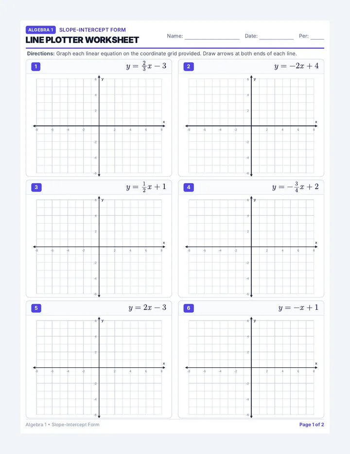 Line Plotter Worksheet