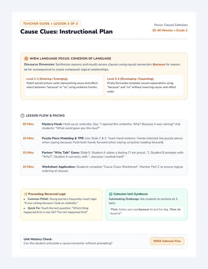 Cause Clues Teacher Guide