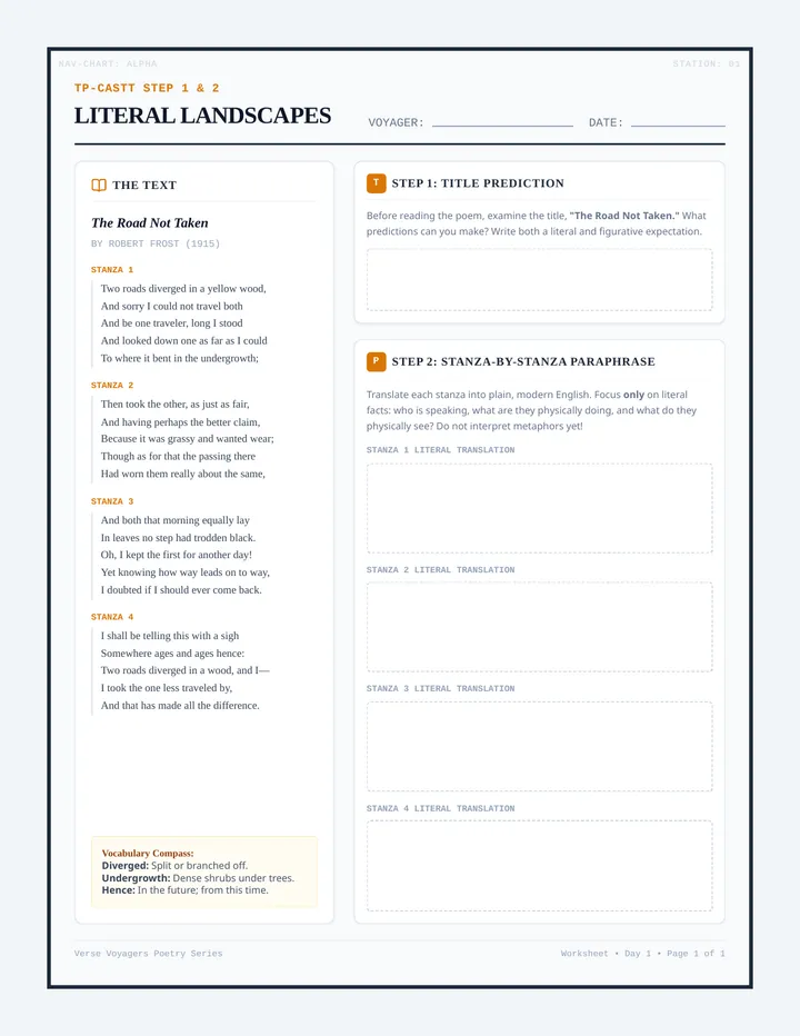 Literal Landscapes Worksheet