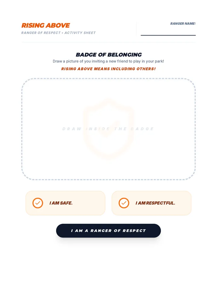 Rising Above Ranger Activity Sheet