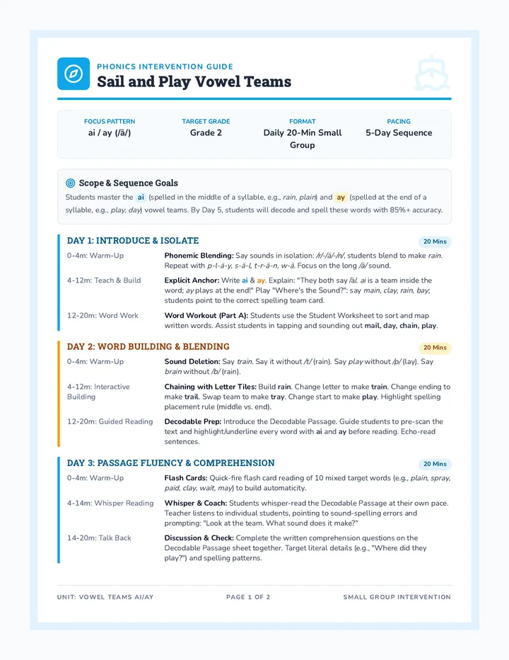 Sail and Play Teacher Guide