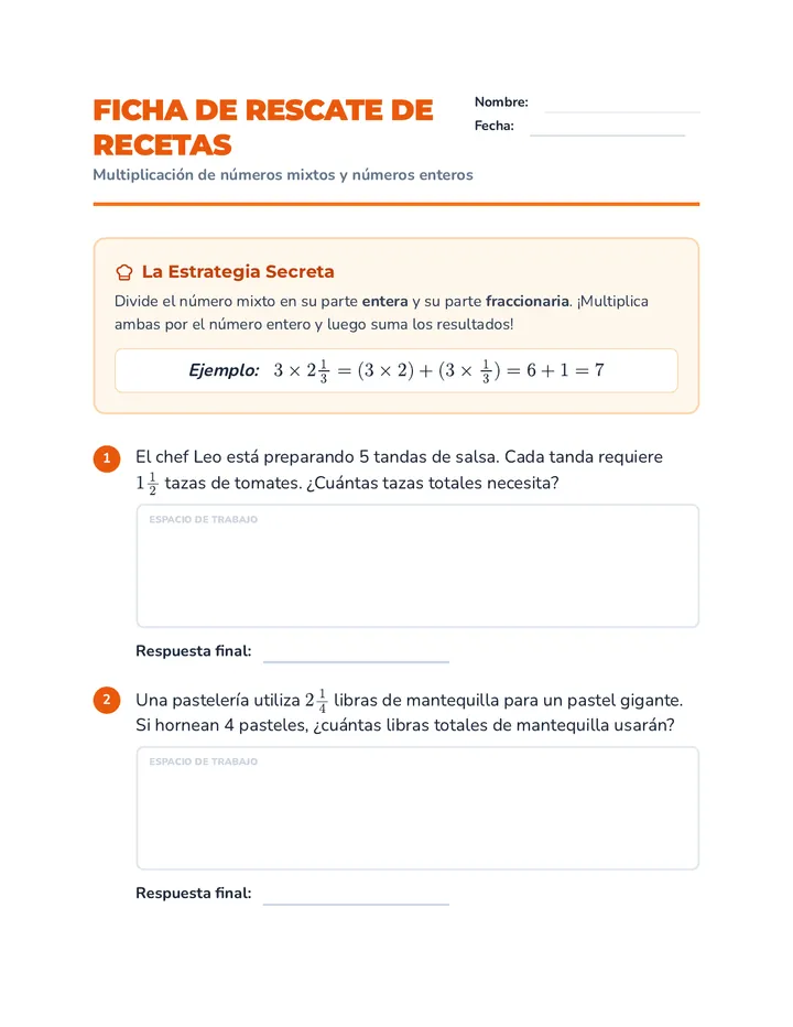 Recipe Rescue Worksheet