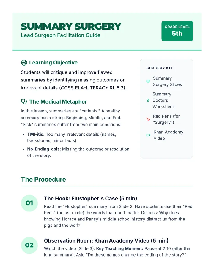 Syntax Surgery Lessons Summary Surgery • Lesson • Lenny.com