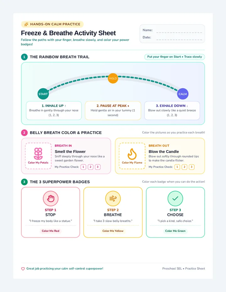 Freeze Breathe Activity Sheet