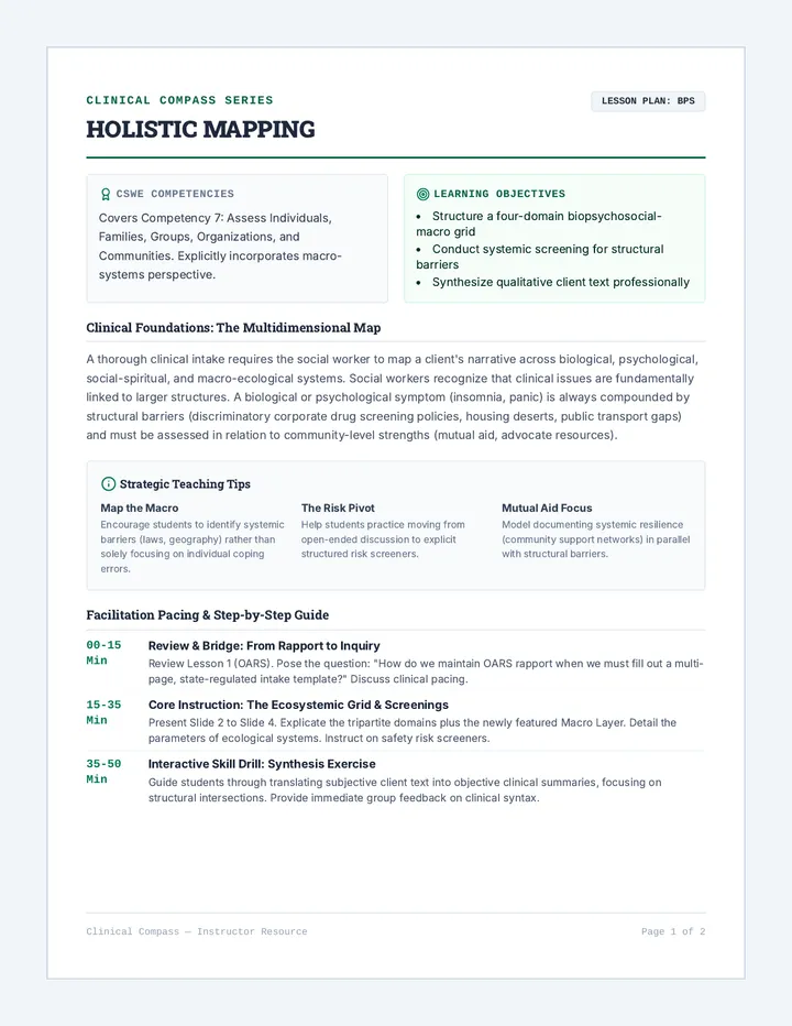 Holistic Mapping Lesson Plan