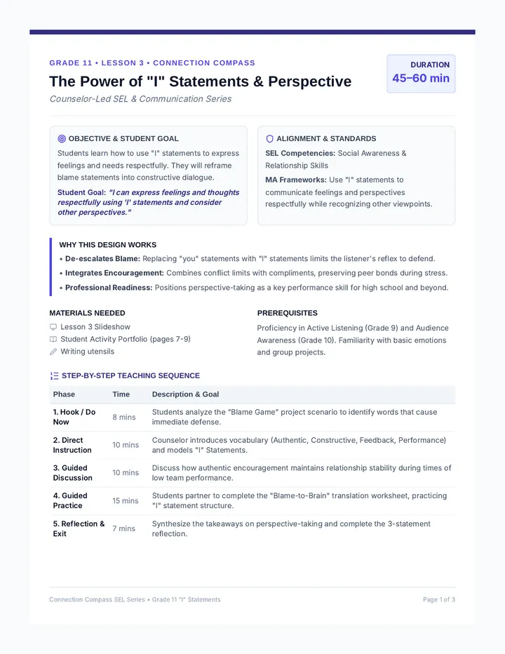 Statements and Perspective Teacher Guide