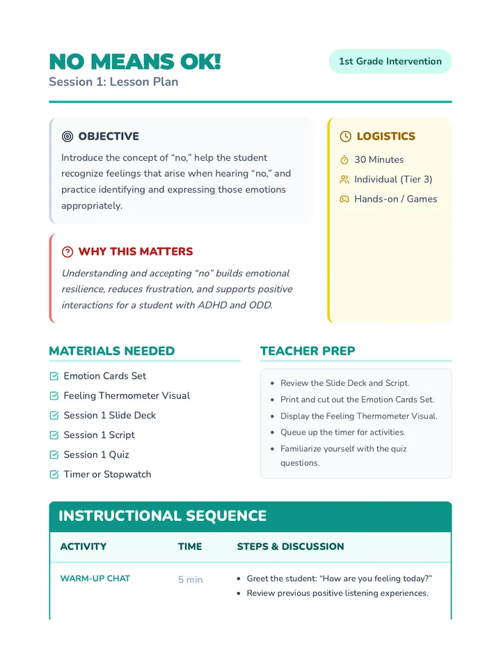 Session 1 Lesson Plan