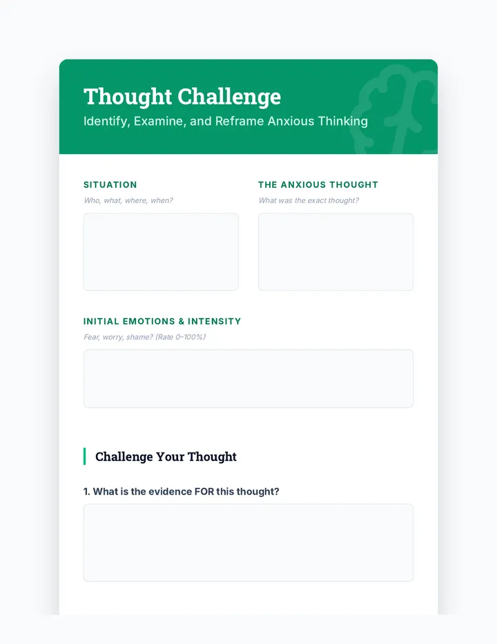 Thought Challenge Worksheet
