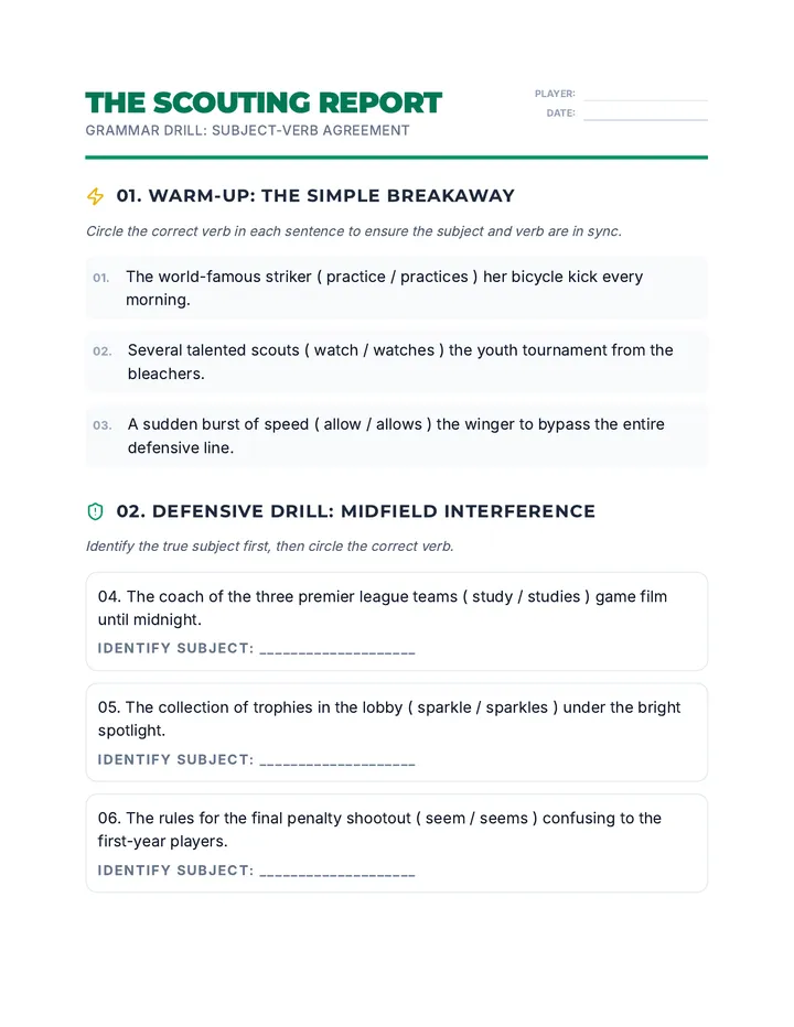 Scouting Report Worksheet