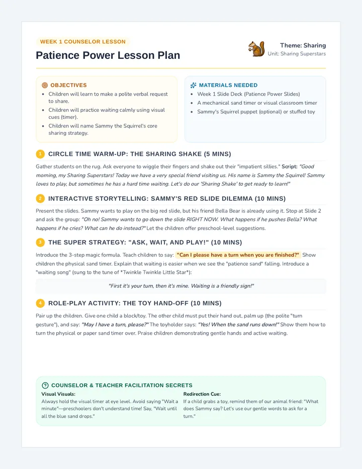 Patience Power Counselor Guide