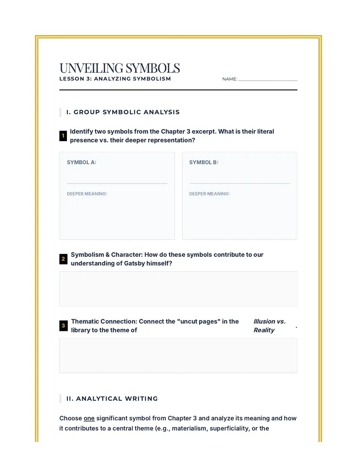 Unveiling Symbols Worksheet