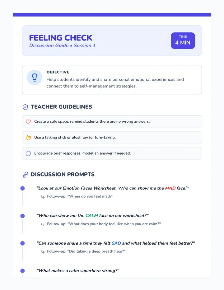 Feeling Check Discussion Guide