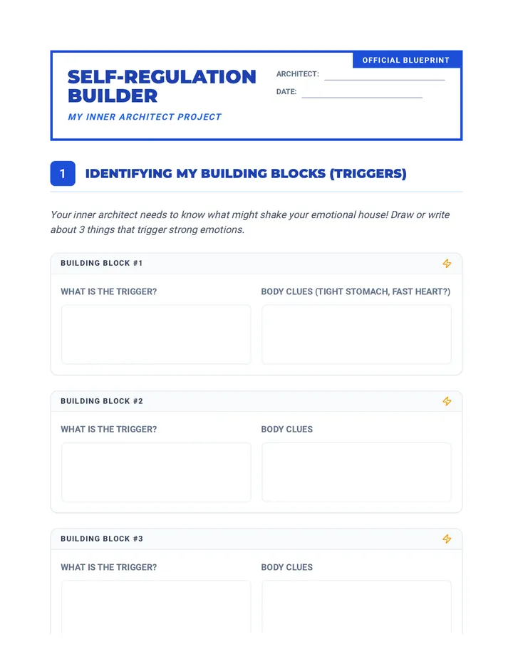 Self-Regulation Builder Worksheet