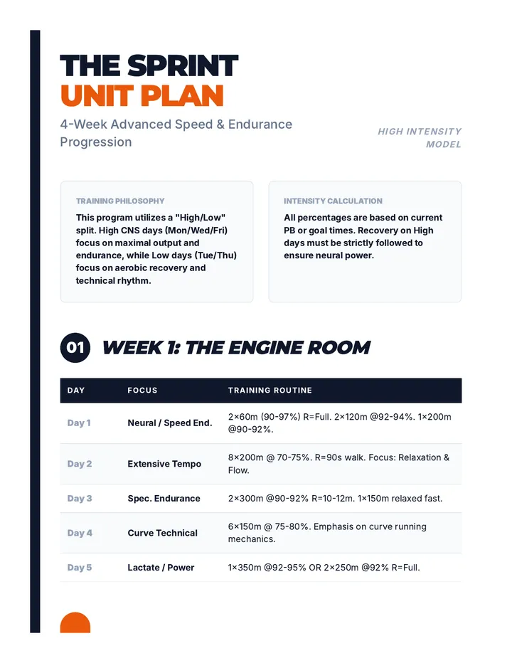 Sprint Unit Plan