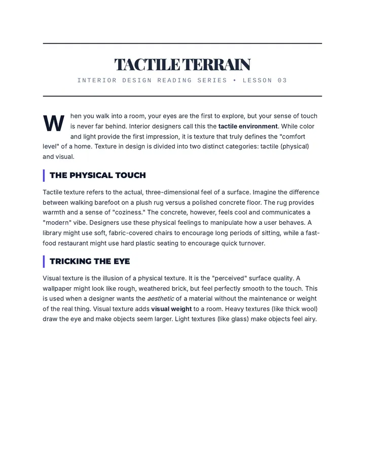 Tactile Terrain Reading